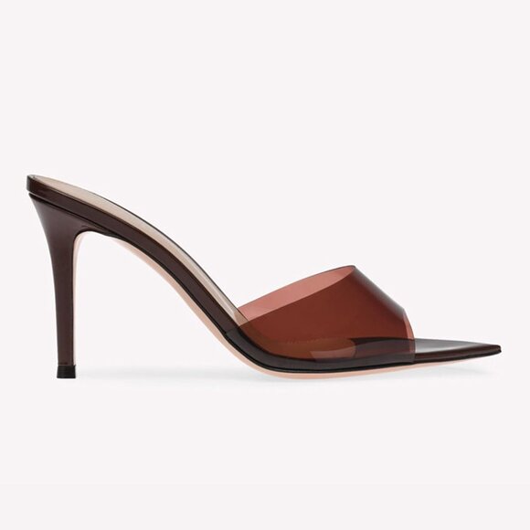 Women's Red Clear Slingback Stiletto Heels Sexy Dress Sandals Shoes Party - Picture 4 of 7